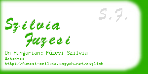 szilvia fuzesi business card